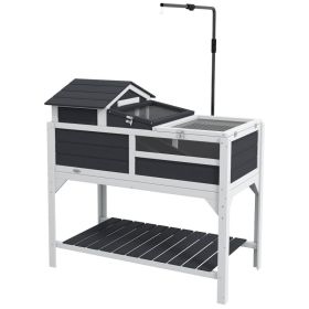 Tortoise Enclosure Tortoise House w/ Adjustable Lamp Holder, Storage Shelf, Removable Main House, Openable Lid, Gray (Option: Gray-1060x600x180 mm)