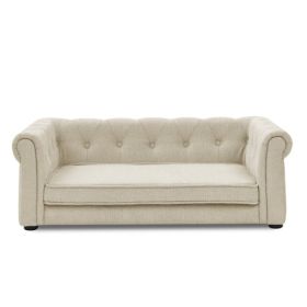 Elegant Rectangular Pet Bed For Medium And Large Dogs (Option: Beige)