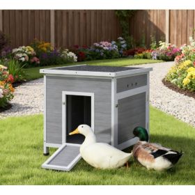 Wooden With Openable Roof Cage, Removable Floor, Double Doors (Option: LIGHT GREY)