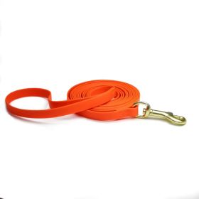 Solid Color Waterproof PVC Dog Leash, Wear-Resistant Stain-Resistant, Multiple Colors Available, for Small & Medium Dogs (Color: Orange Red, size: L)